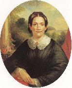 John Mix Stanley Portrait of Mrs. Benjamin Pitman oil on canvas